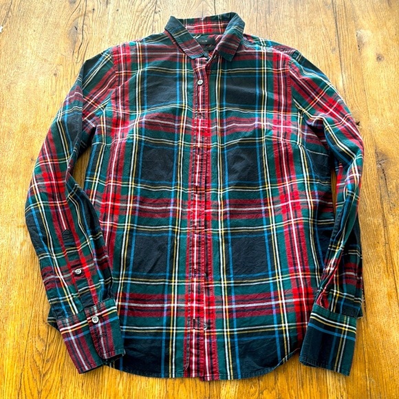 J. Crew Women's Perfect Shirt in Tartan Plaid Size 4 Cotton - Picture 1 of 4